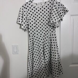 Polka Dot Flare Sleeve Dress